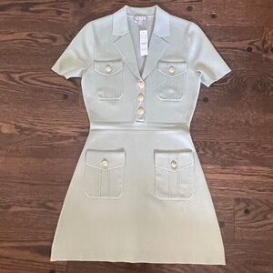 J Crew Stretch Knit XS  Light Green Dress NWT